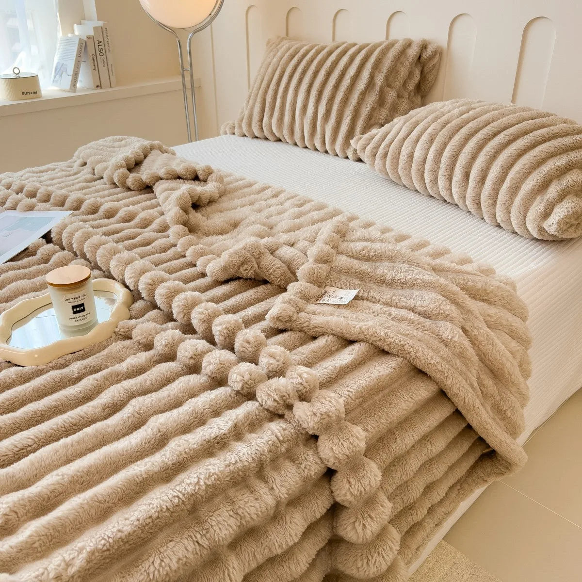 Multifunctional Striped Comfort Blanket
