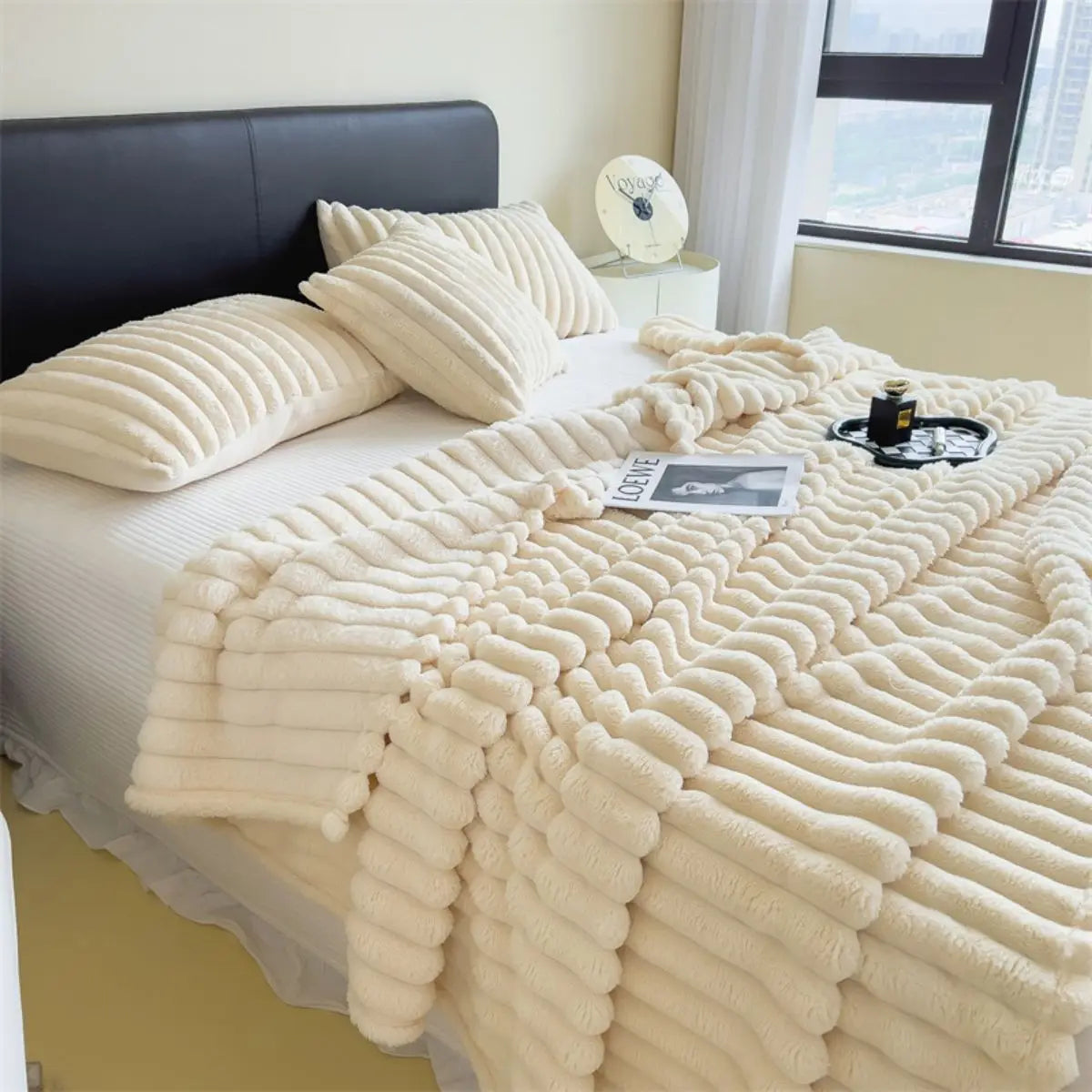 Multifunctional Striped Comfort Blanket