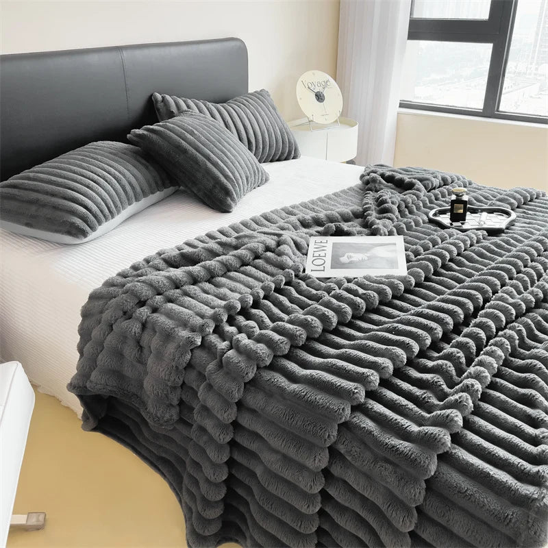 Multifunctional Striped Comfort Blanket