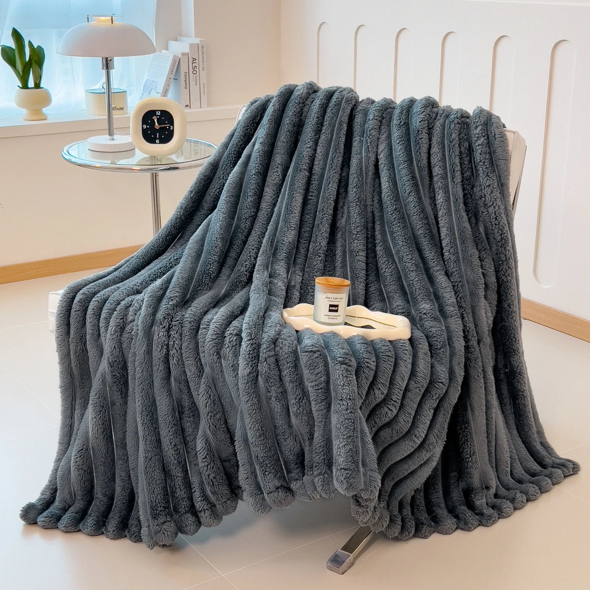 Multifunctional Striped Comfort Blanket