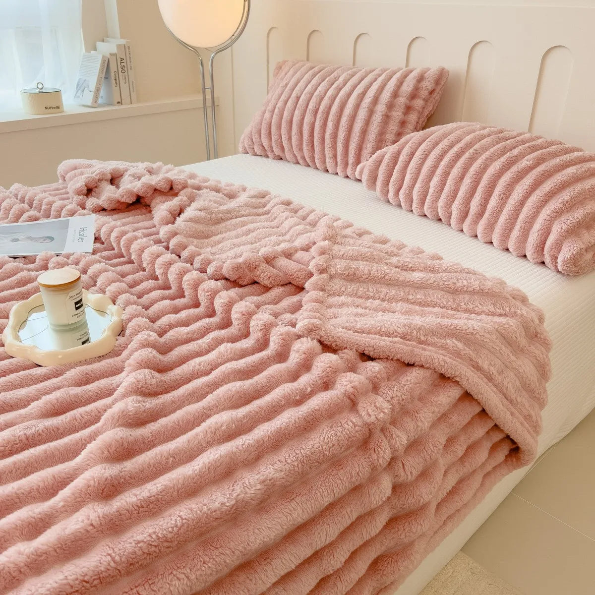Multifunctional Striped Comfort Blanket